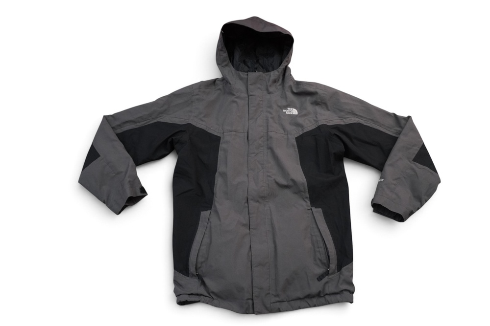 The North Face Jacket Boys XL 18-20 Gray Black HyVent Hooded Zip Waterproof Ski